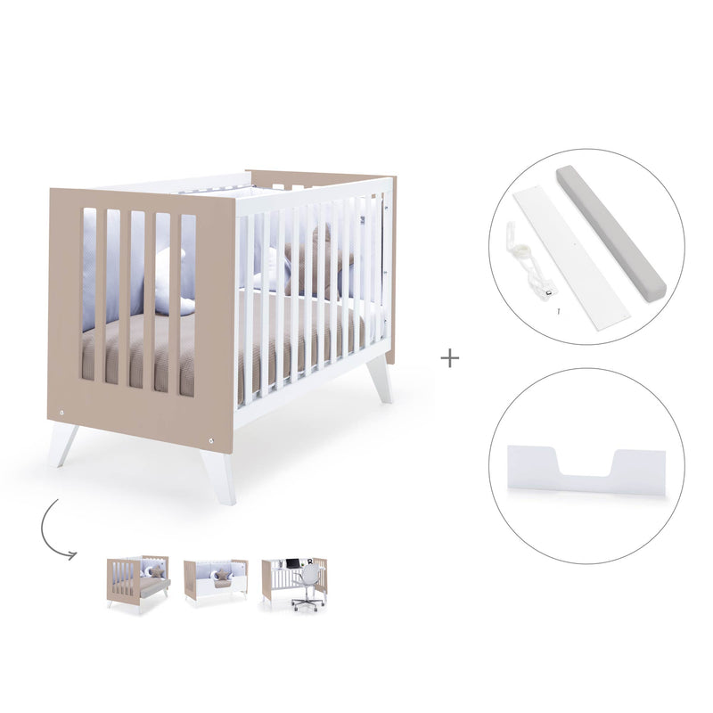 Lettino co-sleeping 60x120 cm (4in1) bianco/beige · Nexo Due Arena
