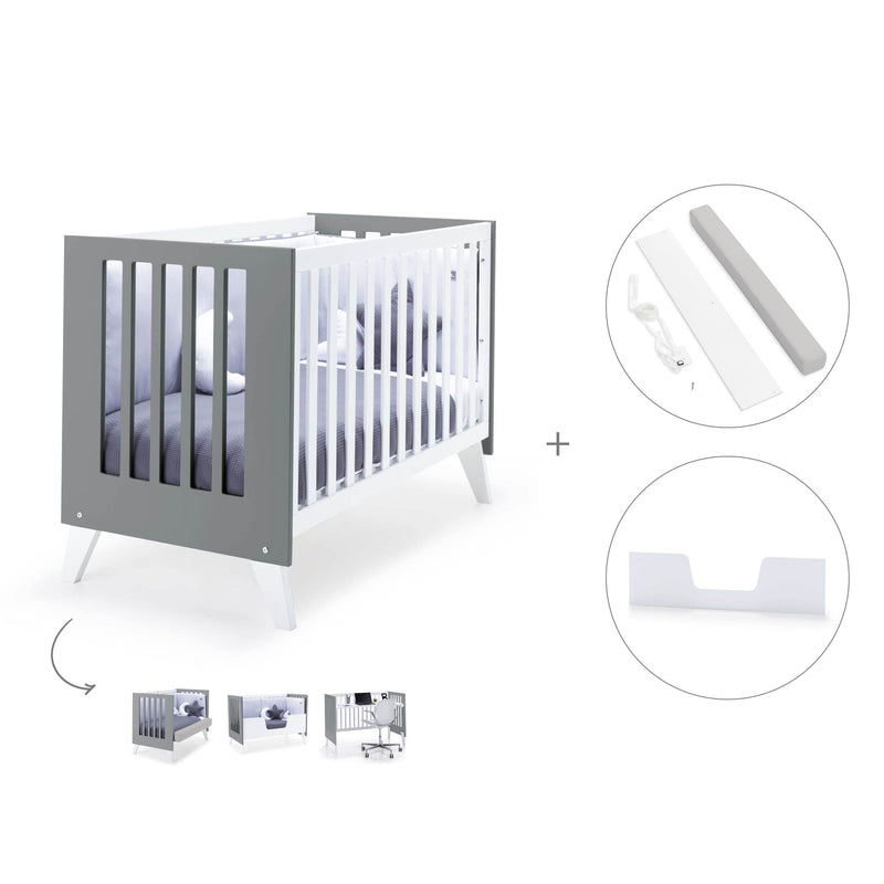 Lettino co-sleeping 60x120 cm (4in1) bianco/antracite · Nexo Due Antracita