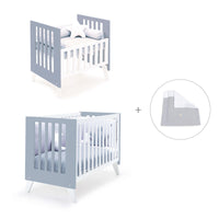 Culla e lettino insieme (7in1) bianco/blu · Nexo Tre Blu denim