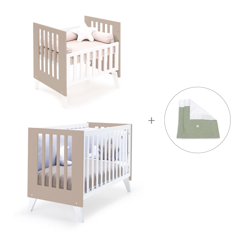 Culla e lettino insieme (7in1) bianco/beige · Nexo Tre Arena