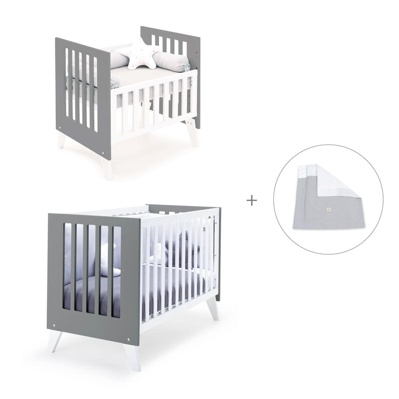 Culla e lettino insieme (7in1) bianco/antracite · Nexo Tre Antracita