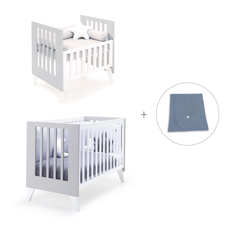 Culla e lettino insieme (7in1) bianco/grigio · Nexo Tre Grey