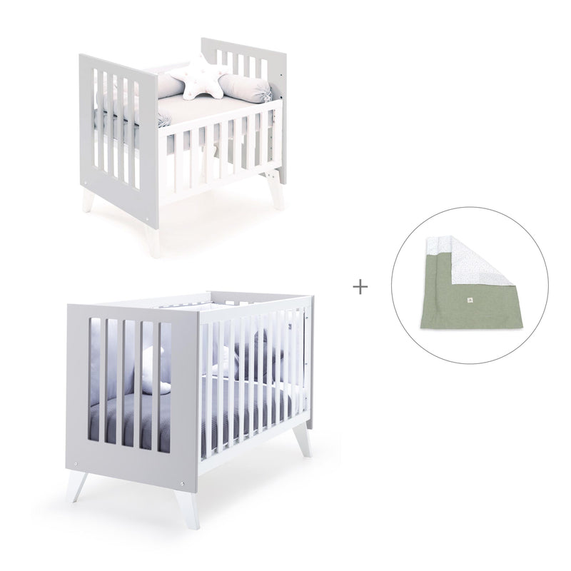 Culla e lettino insieme (7in1) bianco/grigio · Nexo Tre Grey