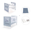 Culla e lettino insieme (7in1) bianco/blu · Nexo Tre Blu denim