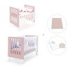 Culla e lettino insieme (7in1) bianco/rosa chiaro · Nexo Tre Flamingo