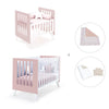 Culla e lettino insieme (7in1) bianco/rosa chiaro · Nexo Tre Flamingo