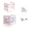 Culla e lettino insieme (7in1) bianco/rosa chiaro · Nexo Tre Flamingo