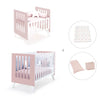 Culla e lettino insieme (7in1) bianco/rosa chiaro · Nexo Tre Flamingo