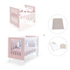 Culla e lettino insieme (7in1) bianco/rosa chiaro · Nexo Tre Flamingo