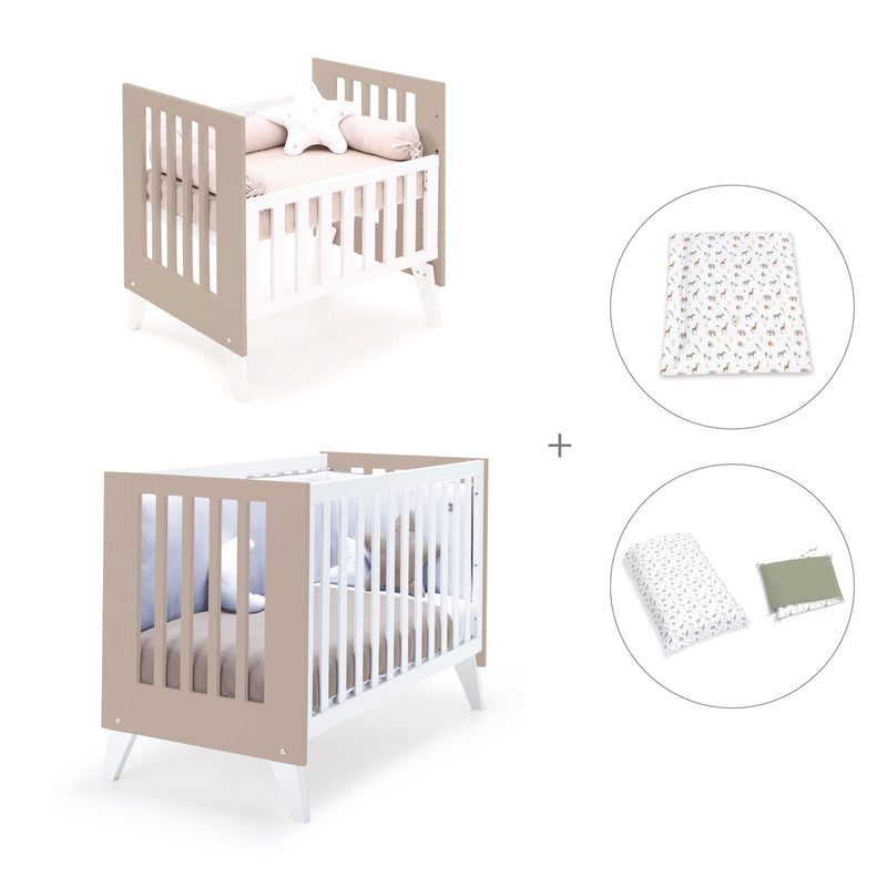 Culla e lettino insieme (7in1) bianco/beige · Nexo Tre Arena