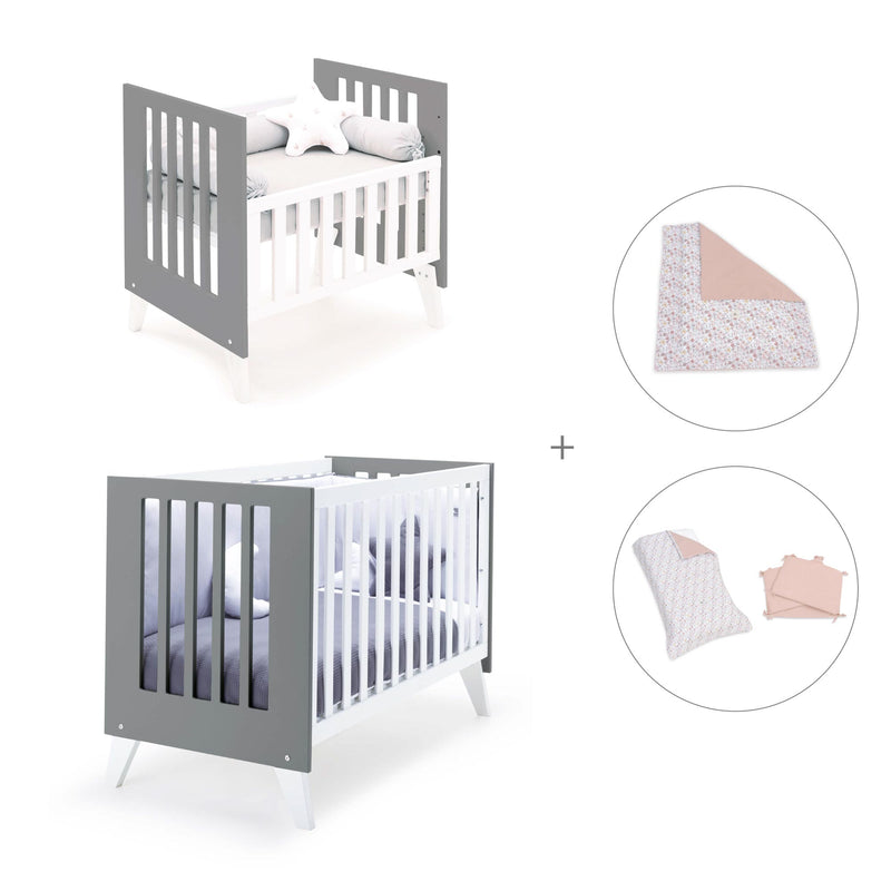 Culla e lettino insieme (7in1) bianco/antracite · Nexo Tre Antracita
