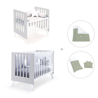 Culla e lettino insieme (7in1) bianco/grigio · Nexo Tre Grey