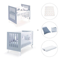 Culla e lettino insieme (7in1) bianco/blu · Nexo Tre Blu denim