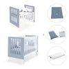 Culla e lettino insieme (7in1) bianco/blu · Nexo Tre Blu denim