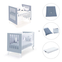 Culla e lettino insieme (7in1) bianco/blu · Nexo Tre Blu denim