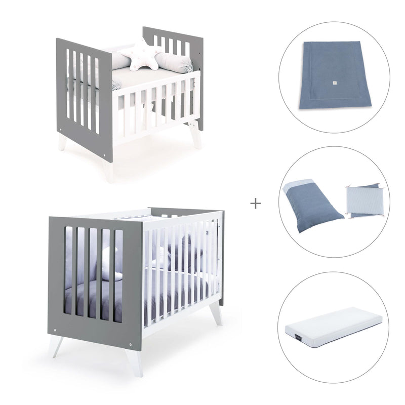 Culla e lettino insieme (7in1) bianco/antracite · Nexo Tre Antracita