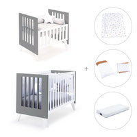 Culla e lettino insieme (7in1) bianco/antracite · Nexo Tre Antracita