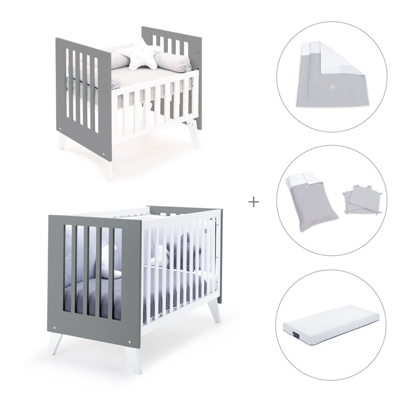 Culla e lettino insieme (7in1) bianco/antracite · Nexo Tre Antracita
