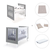 Culla e lettino insieme (7in1) bianco/antracite · Nexo Tre Antracita