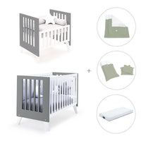 Culla e lettino insieme (7in1) bianco/antracite · Nexo Tre Antracita
