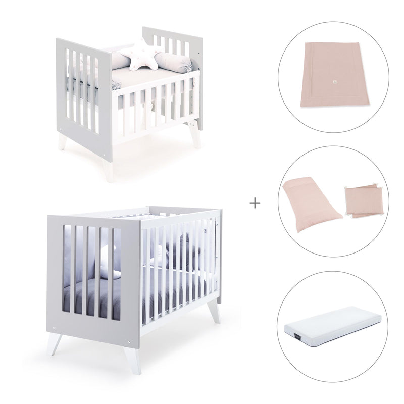 Culla e lettino insieme (7in1) bianco/grigio · Nexo Tre Grey
