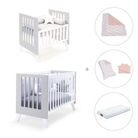 Culla e lettino insieme (7in1) bianco/grigio · Nexo Tre Grey