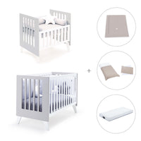 Culla e lettino insieme (7in1) bianco/grigio · Nexo Tre Grey