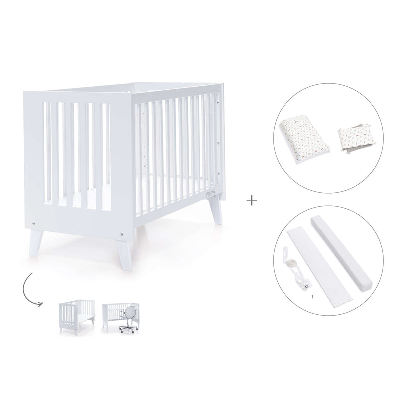 Lettino co-sleeping style nordico 60x120 cm (4in1) bianco · Nexo C187-M7700