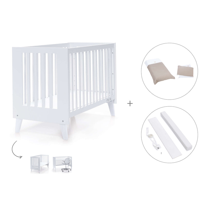 Lettino co-sleeping style nordico 60x120 cm (4in1) bianco · Nexo C187-M7700