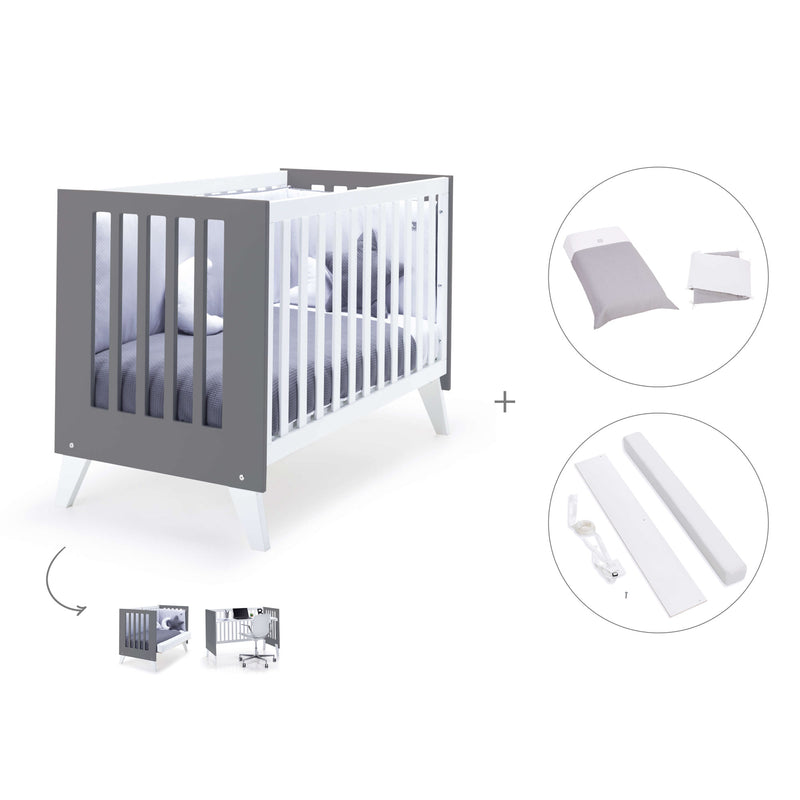 Lettino co-sleeping 60x120 cm (4in1) bianco/marengo · Nexo C187-M7769