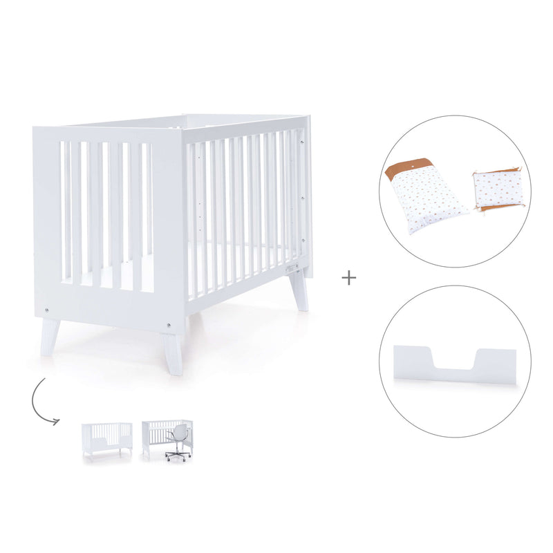 Lettino co-sleeping style nordico 60x120 cm (4in1) bianco · Nexo C187-M7700