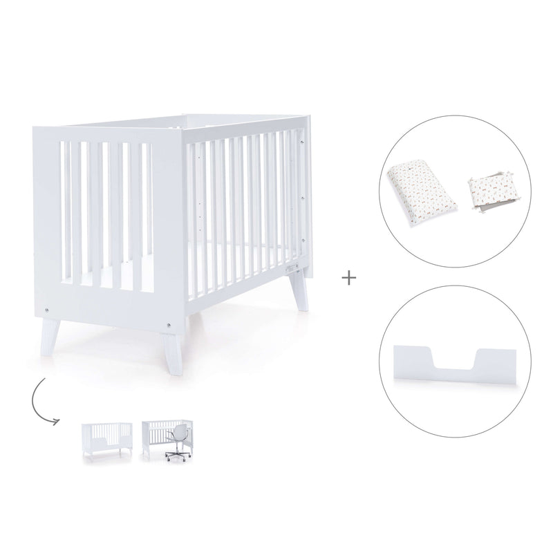 Lettino co-sleeping style nordico 60x120 cm (4in1) bianco · Nexo C187-M7700