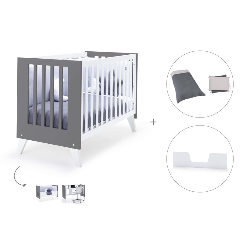 Lettino co-sleeping 60x120 cm (4in1) bianco/marengo · Nexo C187-M7769