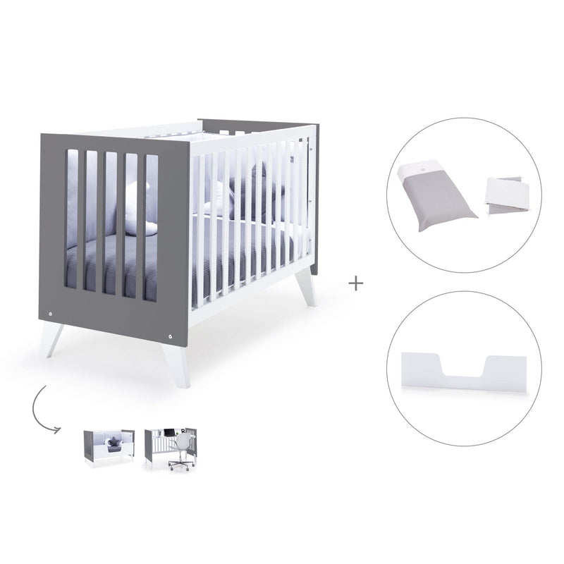 Lettino co-sleeping 60x120 cm (4in1) bianco/marengo · Nexo C187-M7769