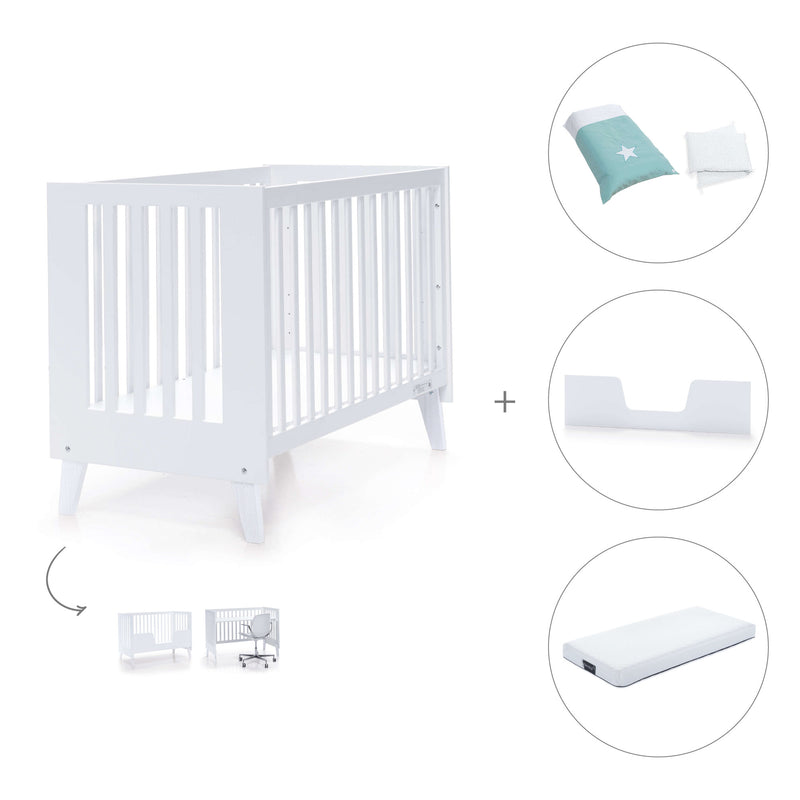 Lettino co-sleeping style nordico 60x120 cm (4in1) bianco · Nexo C187-M7700