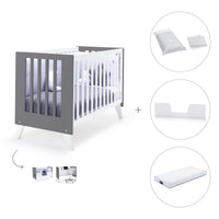 Lettino co-sleeping 60x120 cm (4in1) bianco/marengo · Nexo C187-M7769