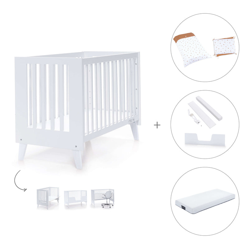 Lettino co-sleeping style nordico 60x120 cm (4in1) bianco · Nexo C187-M7700