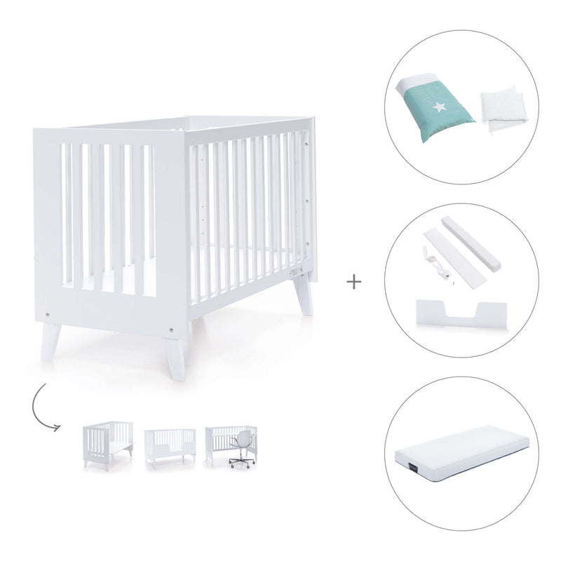 Lettino co-sleeping style nordico 60x120 cm (4in1) bianco · Nexo C187-M7700