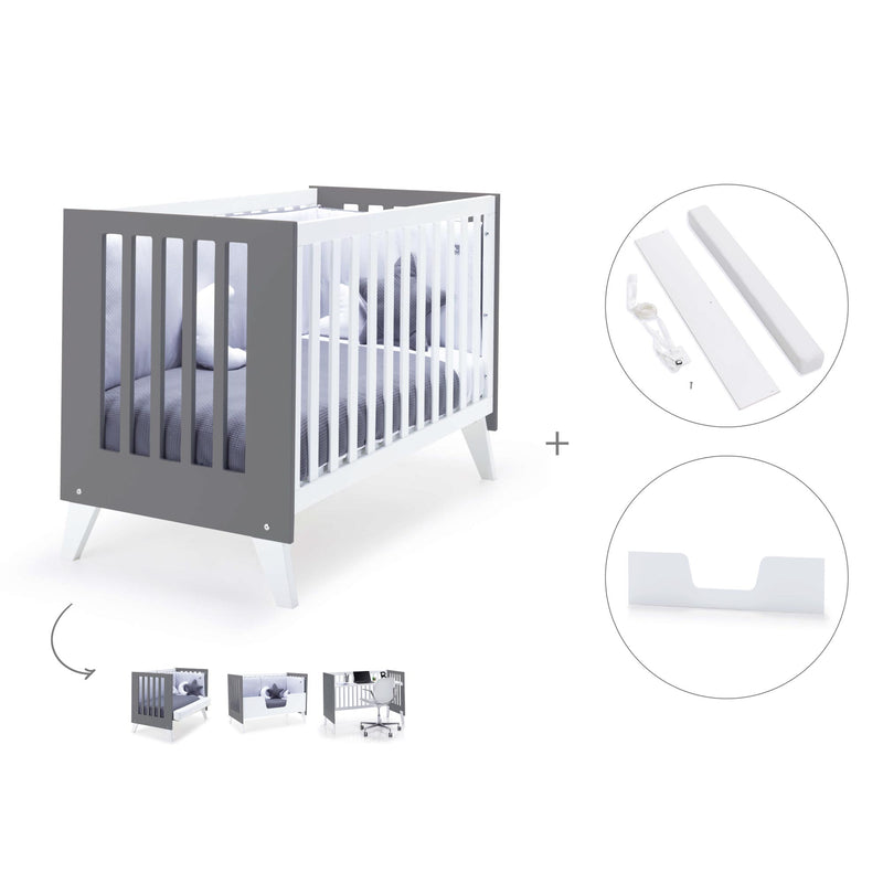 Lettino co-sleeping 60x120 cm (4in1) bianco/marengo · Nexo C187-M7769