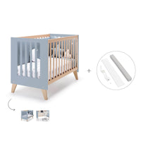 Lettino co-sleeping 60x120 cm (4in1) legno/celeste · Nexor Blue Denim