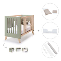 Lettino co-sleeping 60x120 cm (4in1) legno/verde oliva · Nexor C187R-M5695