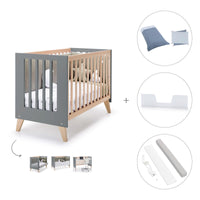 Lettino co-sleeping 60x120 cm (4in1) legno/antracite · Nexor C187R-M5895