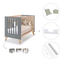 Lettino co-sleeping 60x120 cm (4in1) legno/antracite · Nexor C187R-M5895