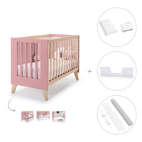 Lettino co-sleeping 60x120 cm (4in1) legno/rosa · Nexor C187R-M5995
