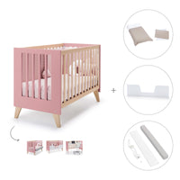 Lettino co-sleeping 60x120 cm (4in1) legno/rosa · Nexor C187R-M5995
