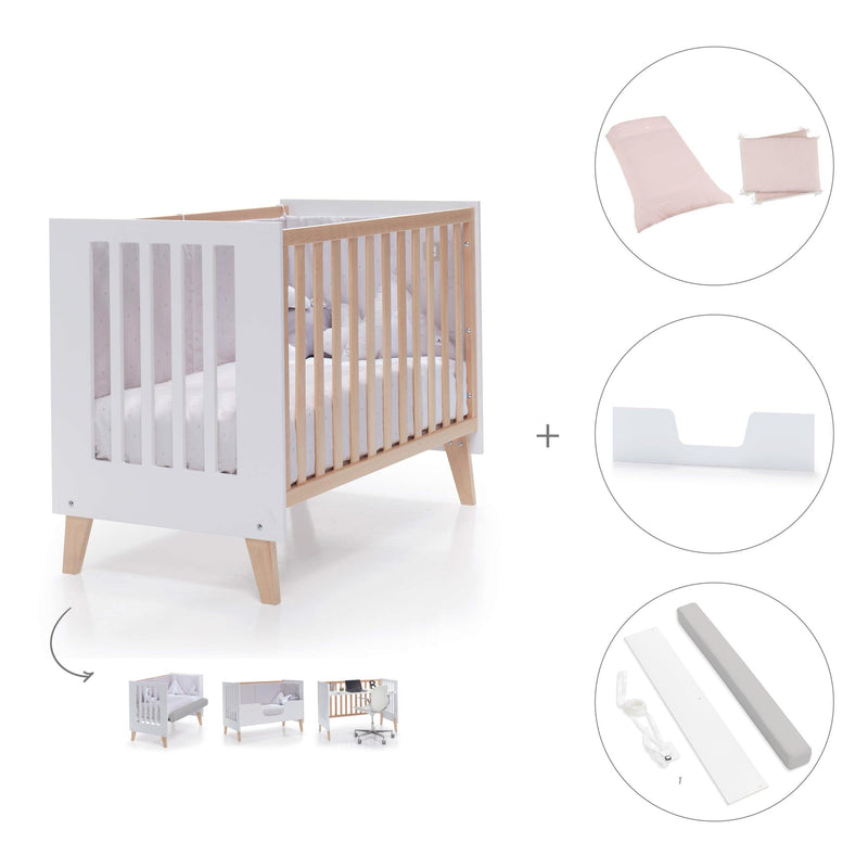 Lettino co-sleeping 60x120 cm (4in1) legno/bianco · Nexor C187R-M7795