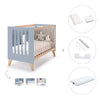 Lettino co-sleeping 60x120 cm (4in1) legno/celeste · Nexor Blue Denim