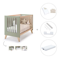 Lettino co-sleeping 60x120 cm (4in1) legno/verde oliva · Nexor C187R-M5695