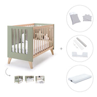 Lettino co-sleeping 60x120 cm (4in1) legno/verde oliva · Nexor C187R-M5695