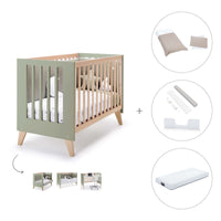 Lettino co-sleeping 60x120 cm (4in1) legno/verde oliva · Nexor C187R-M5695